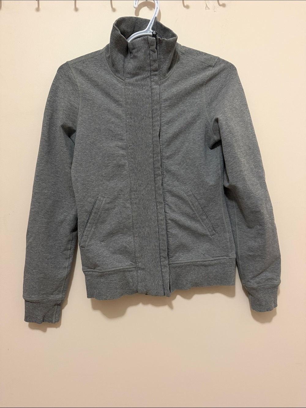 lululemon athletica Heather Gray Zip-Up Bomber Jacket